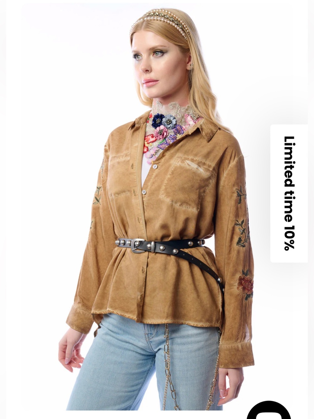 NWT Aratta Silent Journey- Kate Shirt- Vintage Brown - Picture 3 of 16